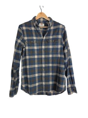Fjallraven Men's Flannel Plaid Classic Button-Down Shirt - Blue & Gray